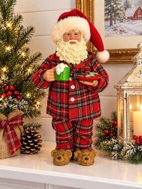 11" Santa Christmas Pajamas Figure Mug Cookies Bear Slippers Holiday Decor